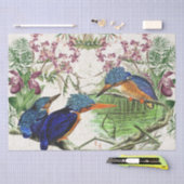 Kingfisher Birds Orchid Flower Palms Tissue Paper Seidenpapier (Handwerk)
