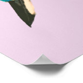 Kingfisher Birds Pink Watercolor Poster (Ecke)