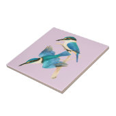 Kingfisher Birds Wasserfarbe Rosa Fliese (Seite)
