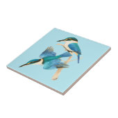 Kingfisher Birds Watercolor Blue Fliese (Seite)
