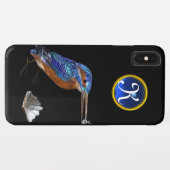 KINGFISHER BLAUE GEMSTONE MONOGRAM Black Case-Mate iPhone Hülle (Rückseite (Horizontal))