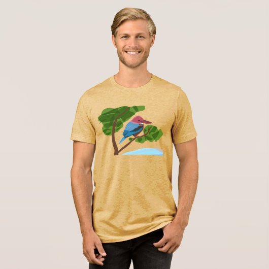 Kingfisher block T-Shirt Tri-Blend Shirt (Vorderseite voll)