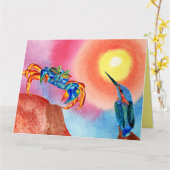 Kingfisher&Blue Crab jeder Anlass Grußkarte Karte (Gelbe Blume)