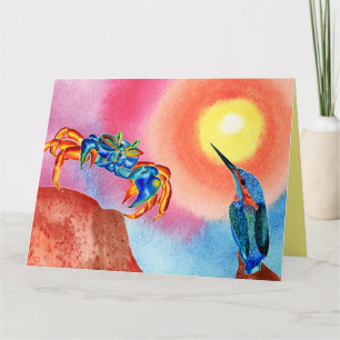Kingfisher&Blue Crab jeder Anlass Grußkarte Karte