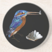 KINGFISHER, Blue Sapphire, Black Getränkeuntersetzer (Vorne)