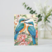 Kingfisher bluebirds postkarte (Stehend Vorderseite)