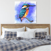 Kingfisher Canvas Print Leinwanddruck (Insitu (Schlafzimmer))