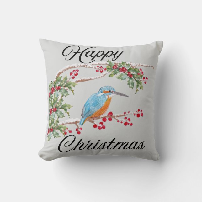 Kingfisher Christmas Kissen (Vorderseite)