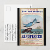 Kingfisher Clipper Segelschiff 1855 Postkarte (Vorne/Hinten)