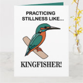 Kingfisher, der die Stille wie Kingfisher praktizi Karte (Gelbe Blume)