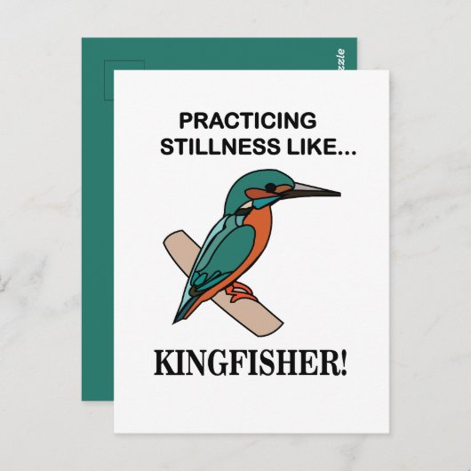 Kingfisher, der die Stille wie Kingfisher praktizi Postkarte (Vorne/Hinten)