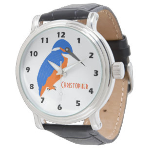 Kingfisher Design einfach Name hinzufügen Armbanduhr