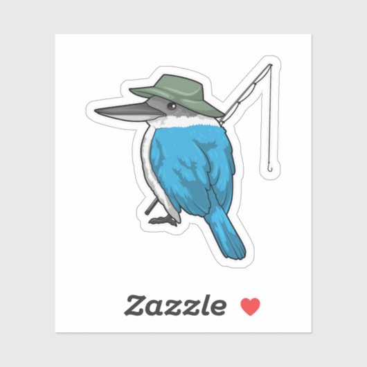 Kingfisher Fisher Angelrute Aufkleber (Blatt)