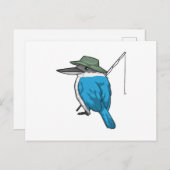 Kingfisher Fisher Angelrute Postkarte (Vorne/Hinten)