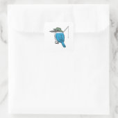 Kingfisher Fisher Angelrute Quadratischer Aufkleber (Tasche)