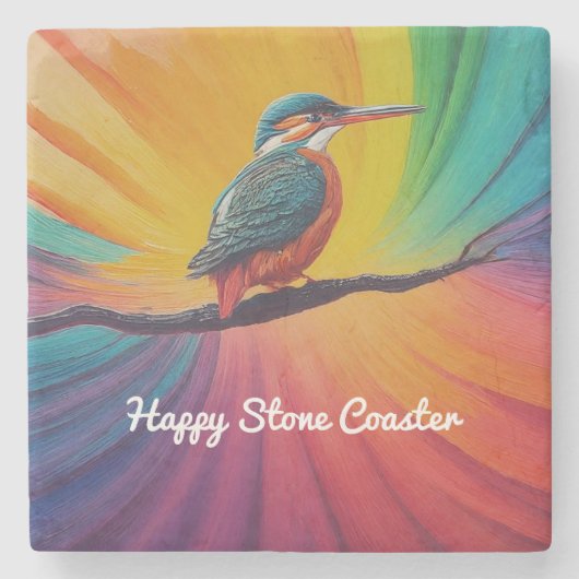 Kingfisher Happy Steinuntersetzer (Vorderseite)