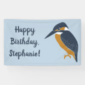 Kingfisher Illustration Bird Lovers Party Banner (Horizontal)