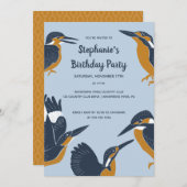 Kingfisher Illustrations Bird Lovers Party Einladung (Vorne/Hinten)