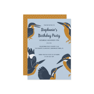 Kingfisher Illustrations Bird Lovers Party Einladung