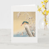 Kingfisher im Schnee Karte (Gelbe Blume)