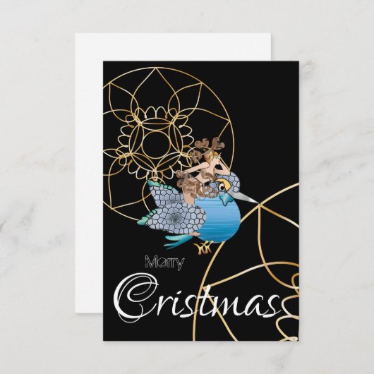 Kingfisher le fatine del Natale Merristmas I Einladung (Vorne/Hinten)