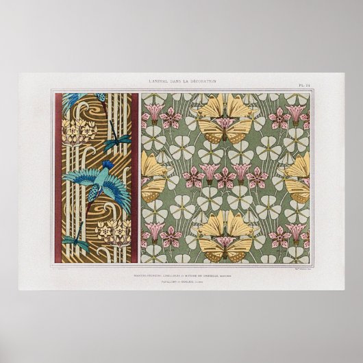 Kingfisher, Libellen und blühende Rushes Poster (Vorne)