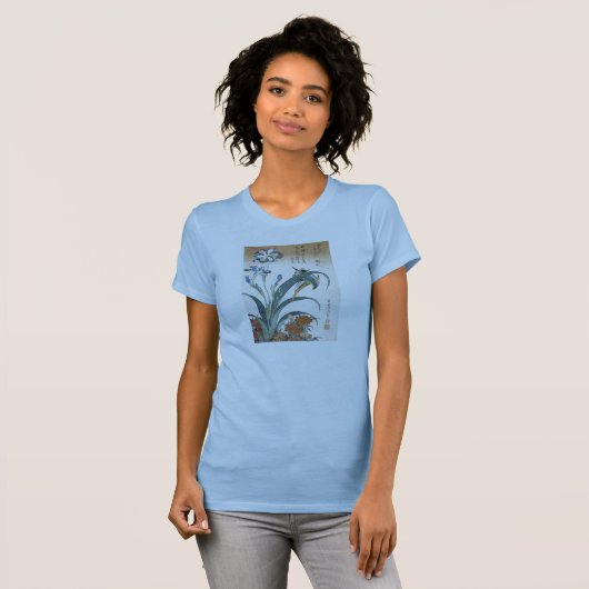 Kingfisher mit Ire, Hokusai, 1834 T-Shirt (Vorne ganz)