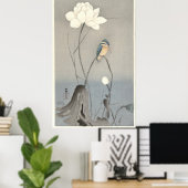 Kingfisher mit Lotus-Blume - Archival Print Poster (Heimbüro)