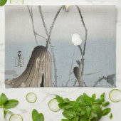 Kingfisher mit Lotus Blume - Ohara Koson - Geschirrtuch (Gefaltet)