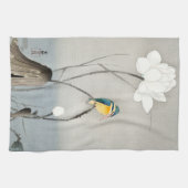 Kingfisher mit Lotus Blume - Ohara Koson - Geschirrtuch (Horizontal)