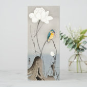 Kingfisher mit Lotus Blume - Ohara Koson - Karte (Stehend Vorderseite)