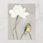 Kingfisher mit Lotus Blume Ohara Koson vergrößert Postkarte (Vorderseite)