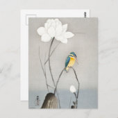 Kingfisher mit Lotus-Blume von Ohara Koson Postkarte (Vorne/Hinten)