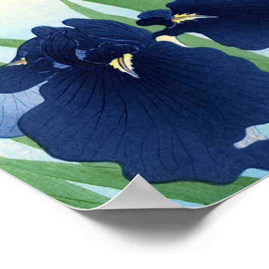 Kingfisher oberhalb Ire, 1926 von Ohara Koson Poster (Ecke)