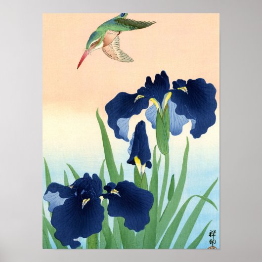Kingfisher oberhalb Ire, 1926 von Ohara Koson Poster (Vorne)