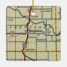 Kingfisher OK Retro Karte Keramikornament