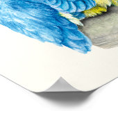 Kingfisher Ornithology Fine Art Square Print Poster (Ecke)