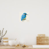 Kingfisher Ornithology Fine Art Square Print Poster (Küche)