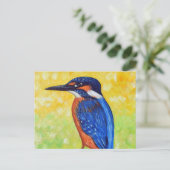Kingfisher Painting Postcard Postkarte (Stehend Vorderseite)