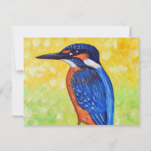 Kingfisher Painting Postcard Postkarte