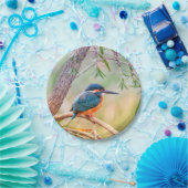 Kingfisher Perched auf Branch Pappteller (Party)