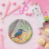 Kingfisher Perched auf Branch Pappteller (Party)