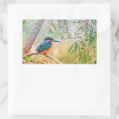 Kingfisher Perched auf Branch Rechteckiger Aufkleber (Tasche)