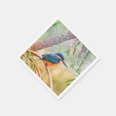 Kingfisher Perched auf Branch Serviette (Ecke)