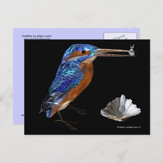 KINGFISHER POSTKARTE (Vorne/Hinten)