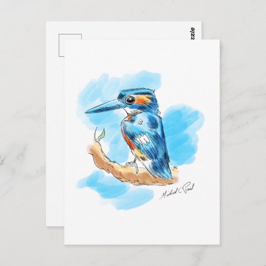 Kingfisher Postkarte (Vorne/Hinten)
