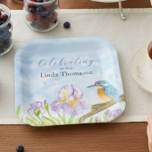  Kingfisher Purple Irises Celebration of Life Pappteller