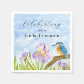  Kingfisher Purple Irises Celebration of Life Serviette (Vorderseite)