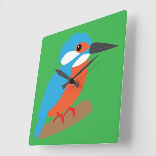 Kingfisher Quadratische Wanduhr (Winkel)