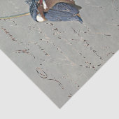 Kingfisher Reflection French Script Vintag Bird Seidenpapier (Ausschnitt)